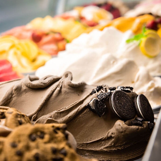 vitrine gelato et sorbet crémerie